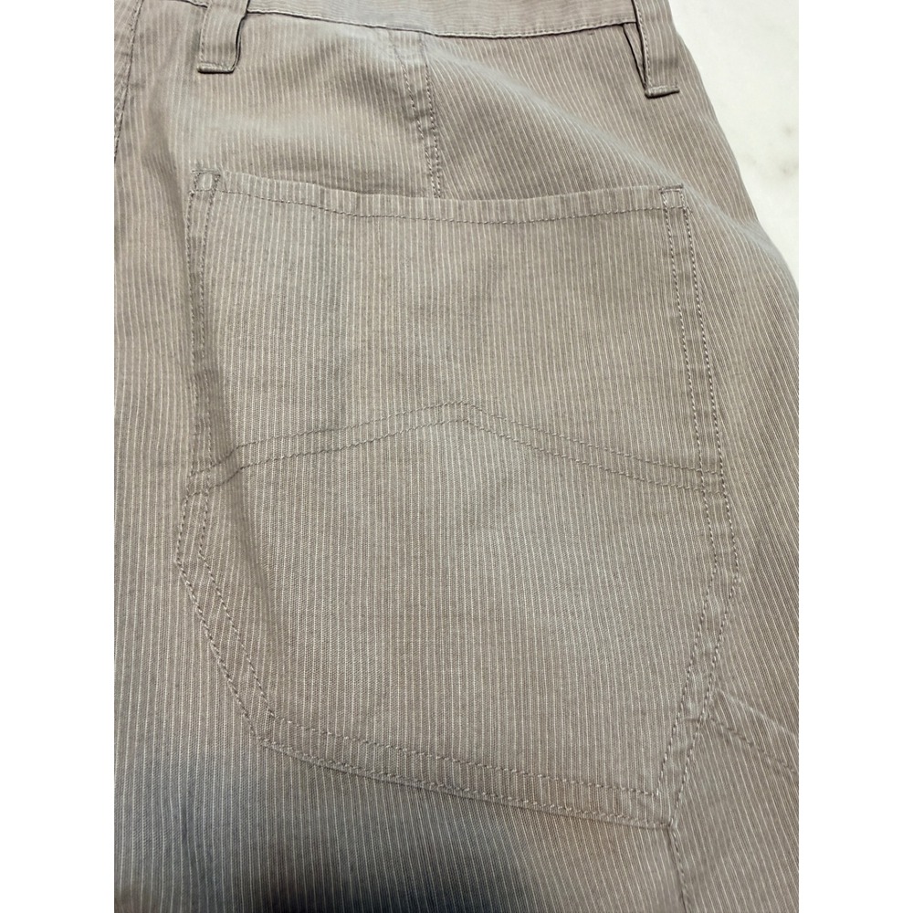 Armani Exchange Mens Pinstripe Utility Carpenter Shorts Tan Linen Blend 31 - Picture 7 of 11